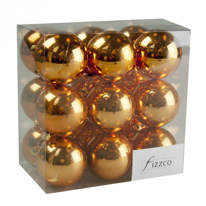 Bauble, Rose Gold Shiny, 6cm H x 6cm W x 6cm D