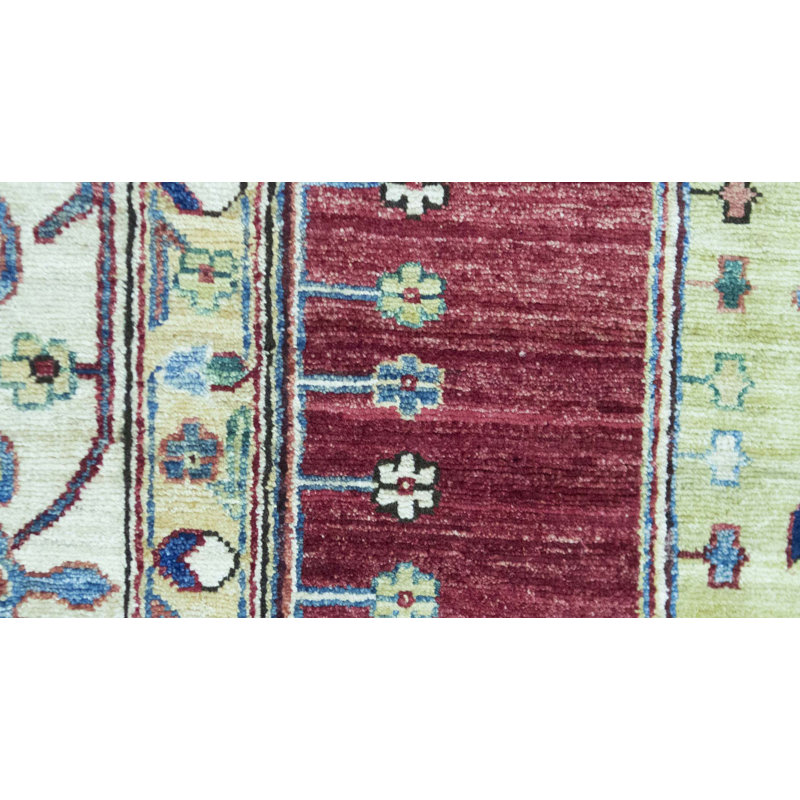 One-of-a-Kind Hand-Knotted High-Quality Red/Blue/Ivory Area Rug