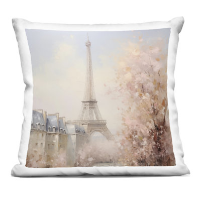 Parisian Eiffel Tower Cityscape Design by Arlington Prints Throw Pillow