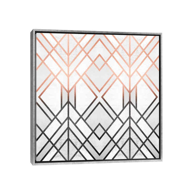 Impression d’art graphique, « gradient Geo » par Elisabeth Fredriksson, Pas de tapis, H 26 po x l 26 po x P 1,5 po