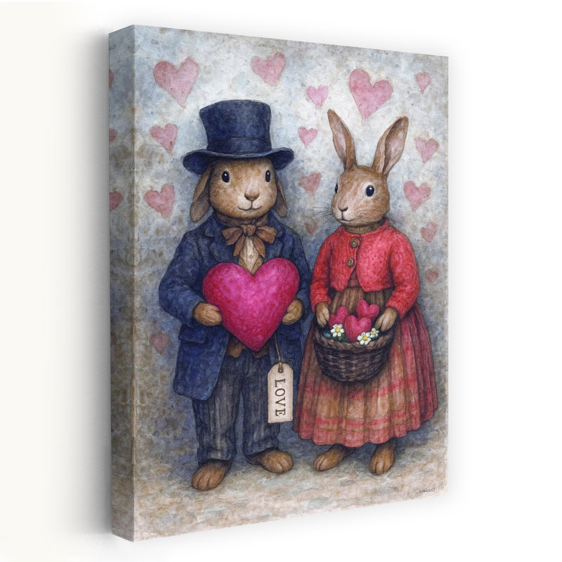 Art contemporain, art mural rustique fantaisiste, lavande, lapin et printemps, H 24 po x l 16 po