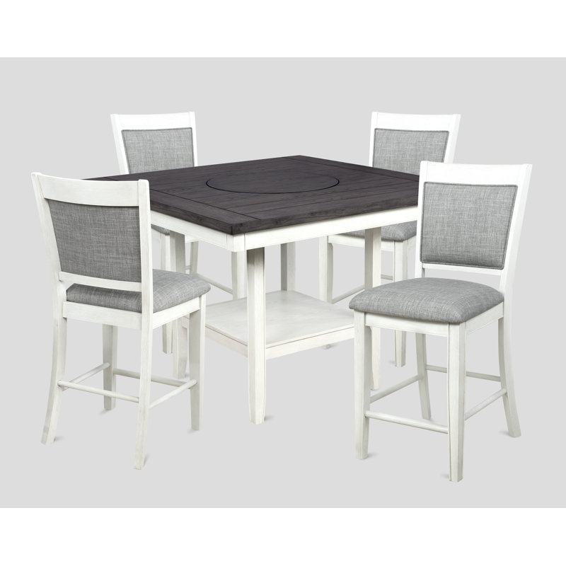 Ensemble de salle à manger à hauteur de comptoir craie / blanc Fulton, Chalk/White
