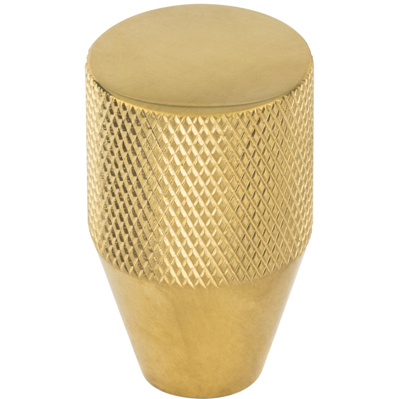 Beliza 13/16" Diameter Conical Knurled Knob, Unlacquered Brass