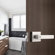 privacy door lever with square rosette for bed and bath keyless