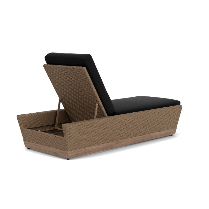 Charisma Outdoor Chaise Lounge, Canvas Black