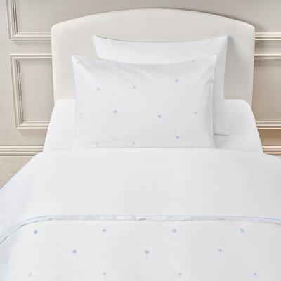 Ensemble de lit simple brodé étoiles bleues