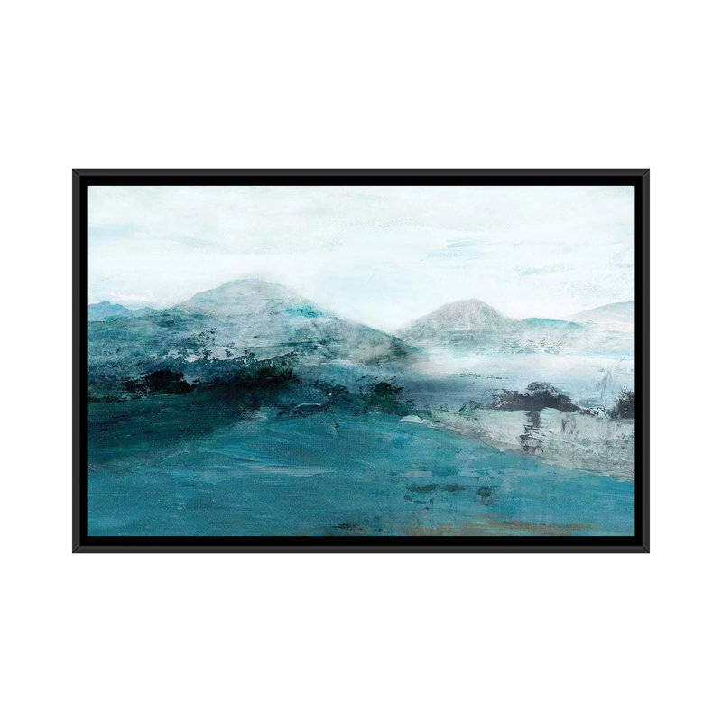 « hill », reproduction sur toile, H 18 po x l 26 po x P 1,5 po, Toile avec cadre noir, Pas de tapis