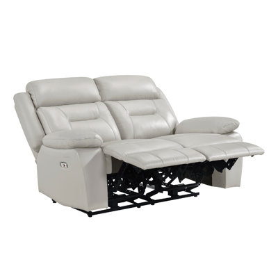 Causeuse inclinable Conia, cuir, USB, 63 po