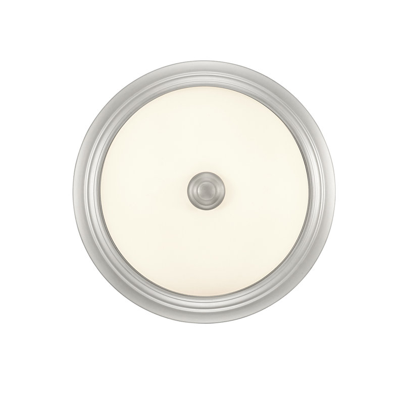 Plafonnier encastré 13 po à 2 lumières Alexzandrya, Nickel brossé