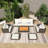 78.6''Wicker Outdoor Patio Sofa Set With Beige Cushions-470756168