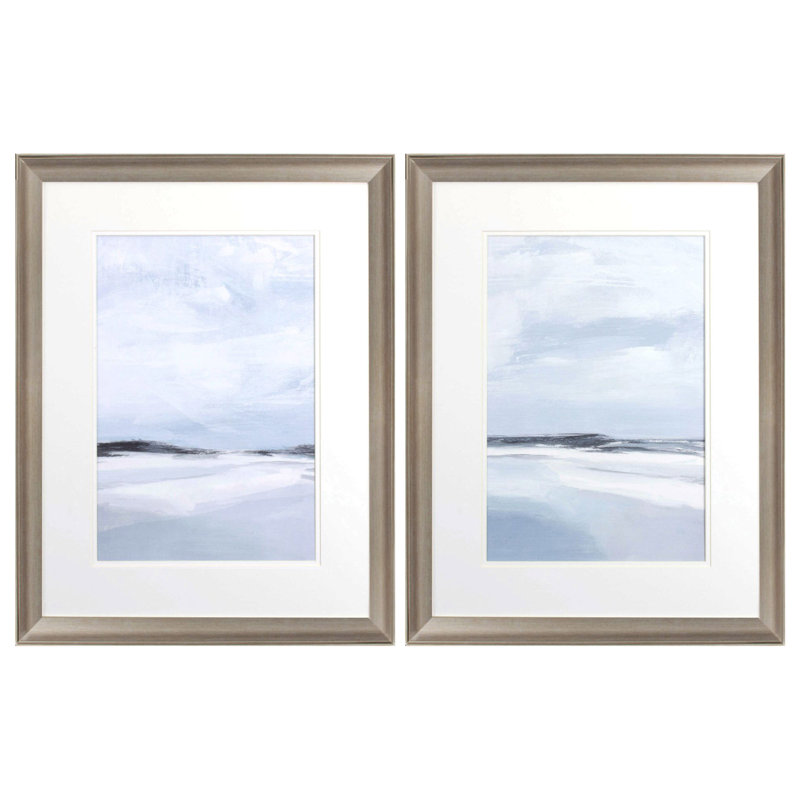 Cirrus Cloud Beach - ensemble de 2 peintures encadrées