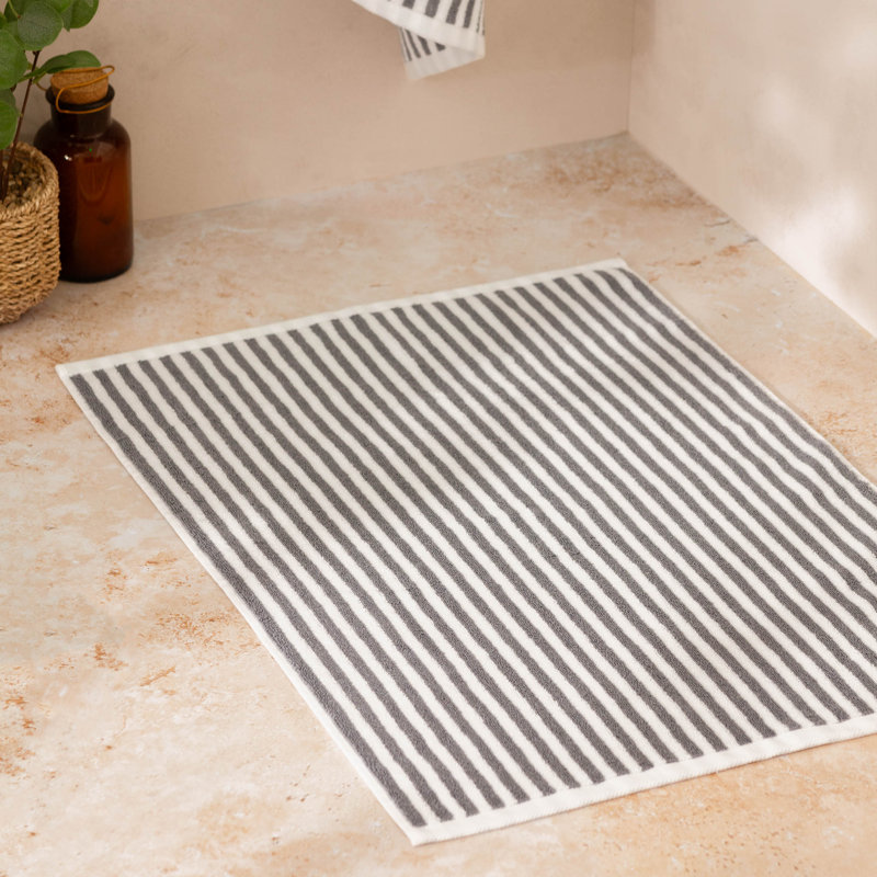 Swatzell 100% Cotton Bath Mat, Grey