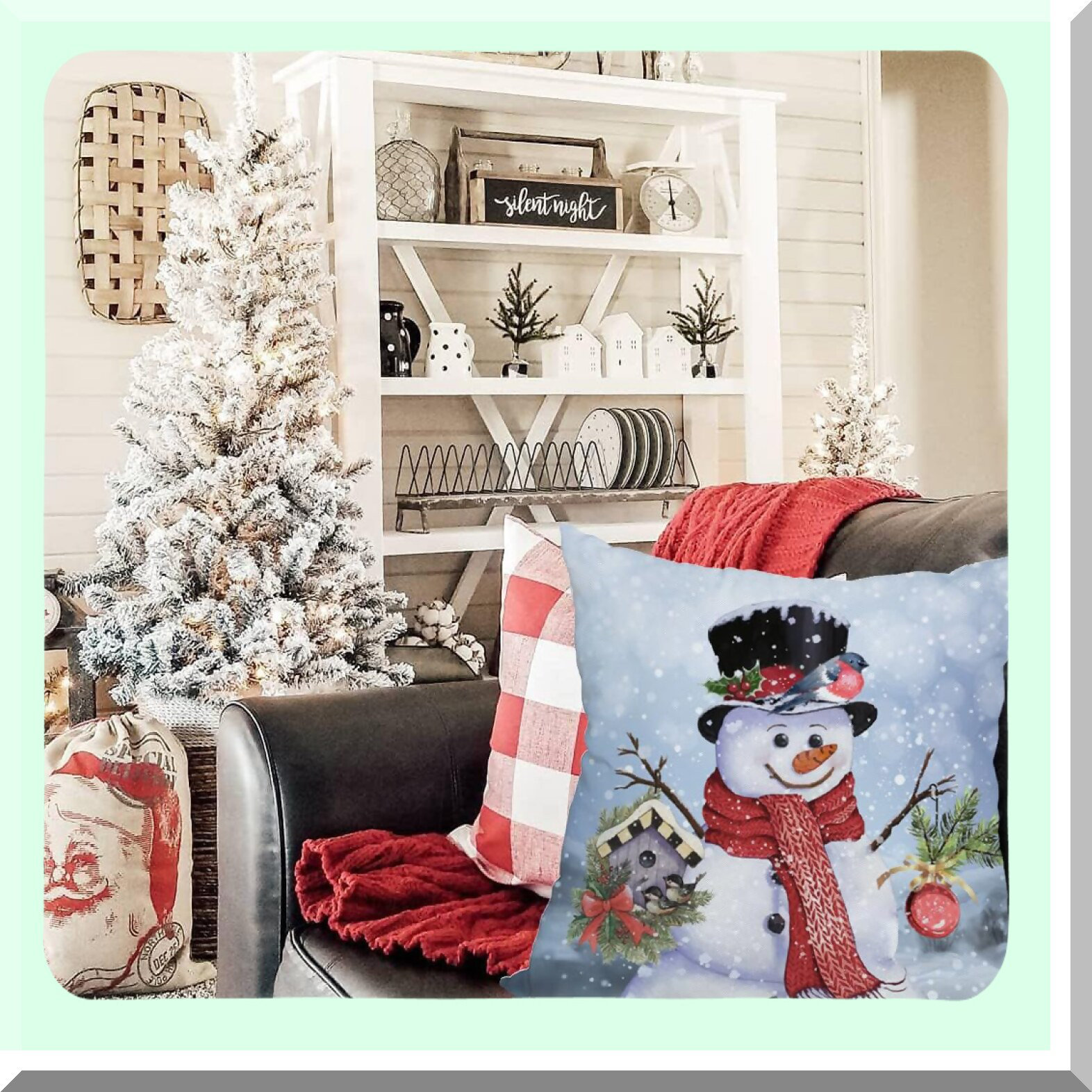 BRBCA Winter Wonderland Snowflake Pillow Cover Waterproof