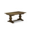 L'ensemble de mobilier de salle à manger 5 pièces comprend une table rectangulaire en bois avec rallonge amovible et 4 chaises rembourrées en lin Dahlia, patiné Jacobean-1814379812-1814379820-1814379825