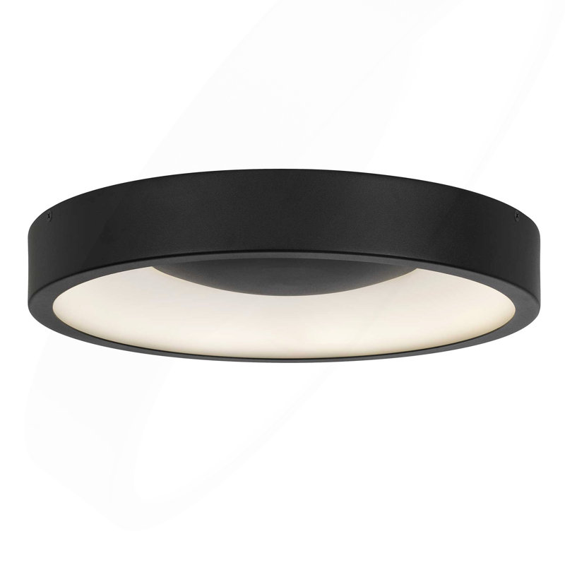 14" Black LED Flush Mount, 2.38" H x 14" W x 14" D, Black