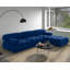Canapé modulaire et chaise longue en velours réversible en L de 104 po avec repose-pieds Jesse-1880381616