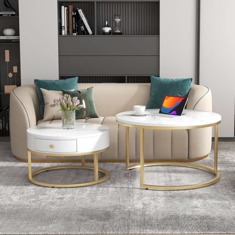 2 - Piece Living Room Table Set, White