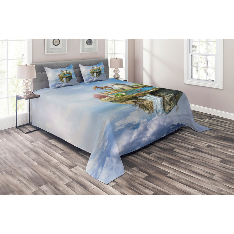 Fantasy Modern & Contemporary Polyester Coverlet, King Bedspread + 2 Shams