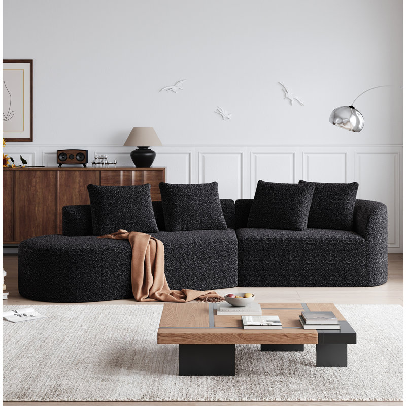 Canapé modulaire surdimensionné et rembourré Modern, Noir