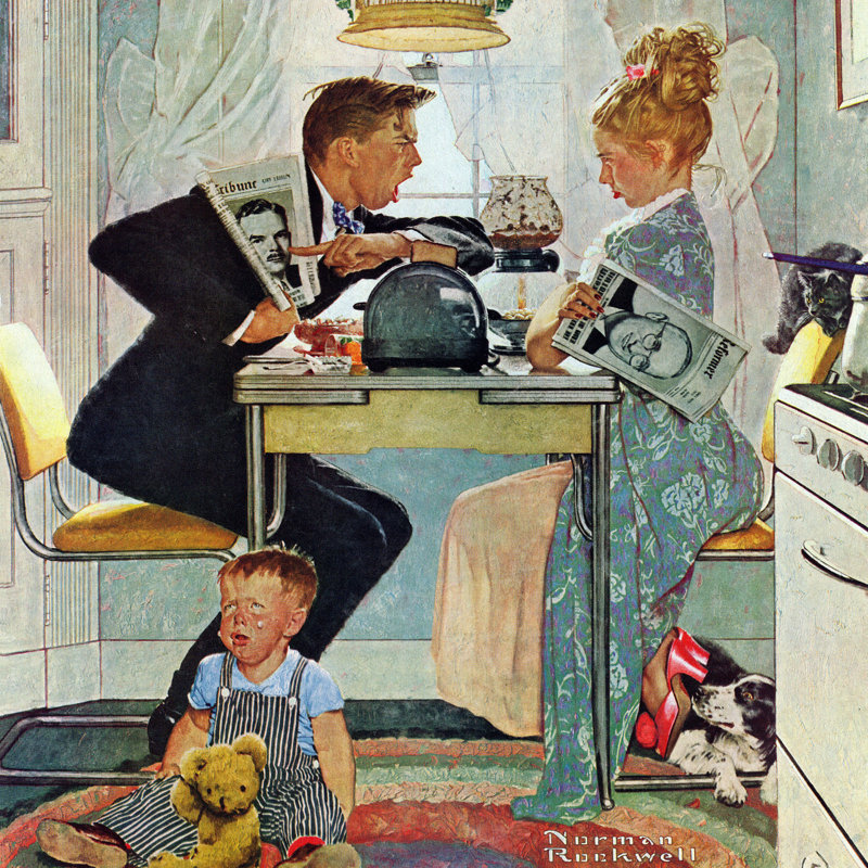 «Dewey V. Truman» par Norman Rockwell, reproduction sur toile, H 18 po x l 18 po