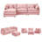 Modular Sectional Sofa, 102 Inch L Shaped Couch Set For Living Room, 3-Seater Comfy Cloud Couches With Movable Ottoman, DIY Combination, Chenille-1146605193