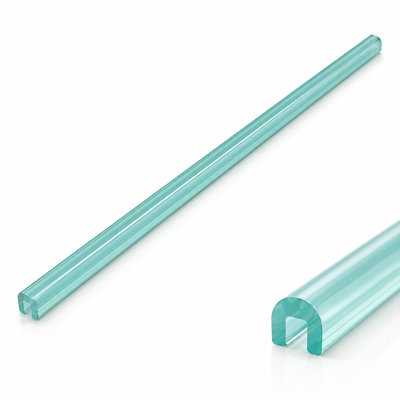 CNK Aqua Glass Glossy Pencil Liner Tile – 12" Long Modern Glass Trim For Kitchen And Bathroom Backsplash Decorative Wall Accent For Home – Interior Design Durable And Easy To Maintain – Pack Of 1