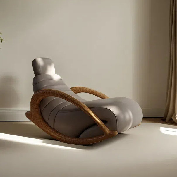 Chaise berçante Creative Fashion, Brun, Beige