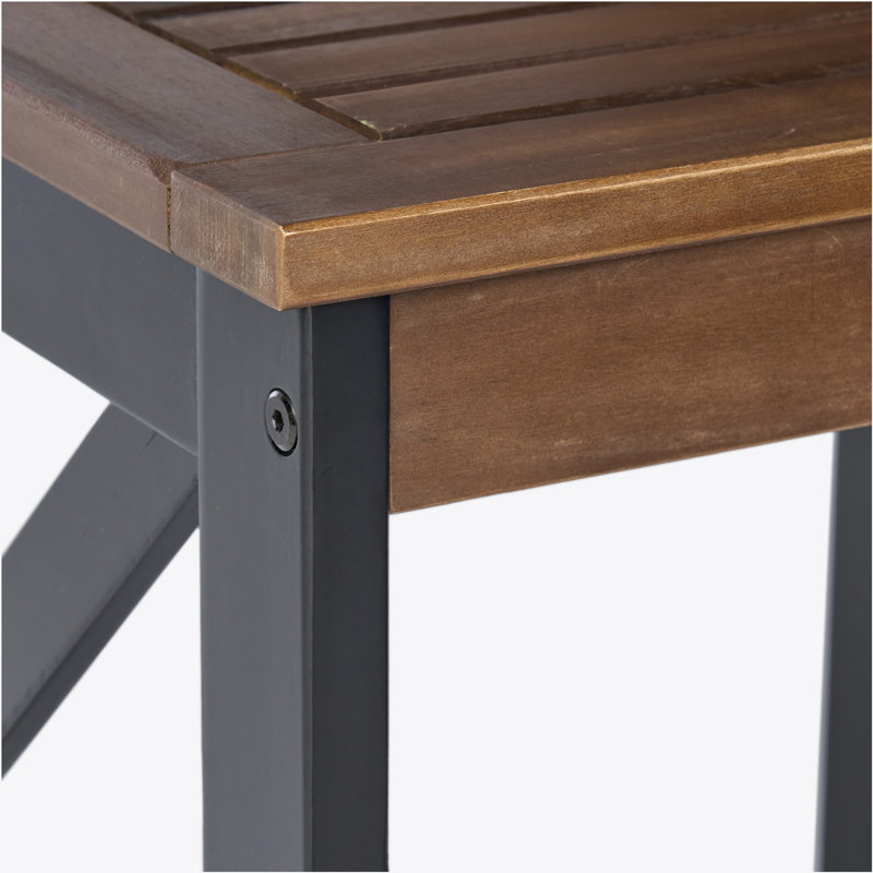 Table de bout en bois Akins, Noir, noir, noir, noir