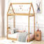 Lit simple en bois, couleur bois