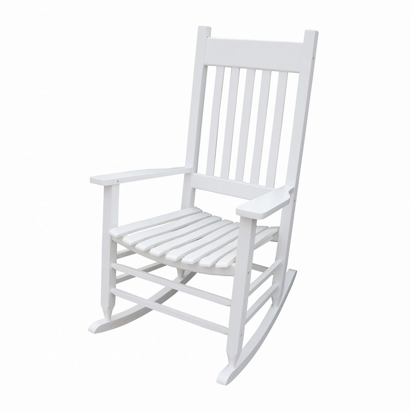 Chaise berçante en bois, Blanc