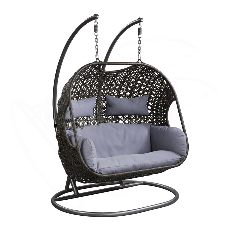 Chaise suspendue en osier et tissu Vasant