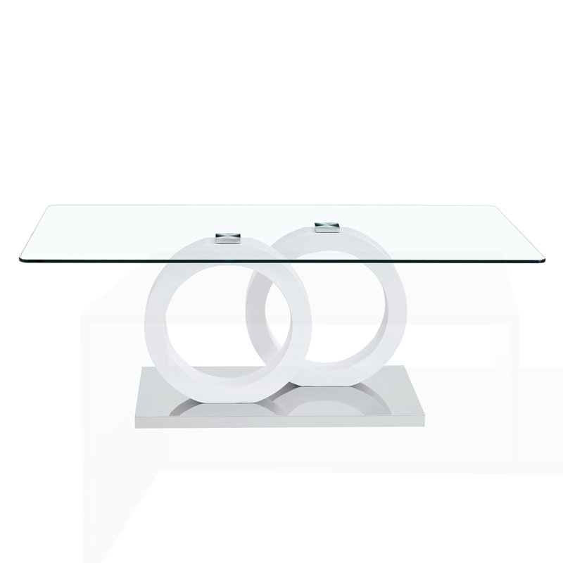 Table basse de style moderne avec plateau en panneau de fibres à densité moyenne, Blanc