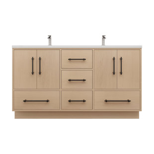 Victoria 58.9'' Double Bathroom Vanity with Acrylic Top