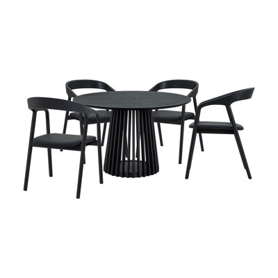 Brysa 4 - Person Pedestal Dining Set