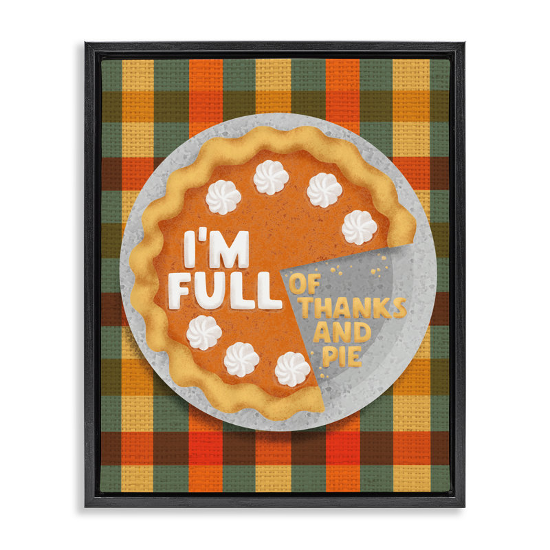 Cadre flottant «Full Of Thanks And Pie», conception de Jilly Jack Designs, Cadre flottant noir de jais, H 21 po x l 17 po