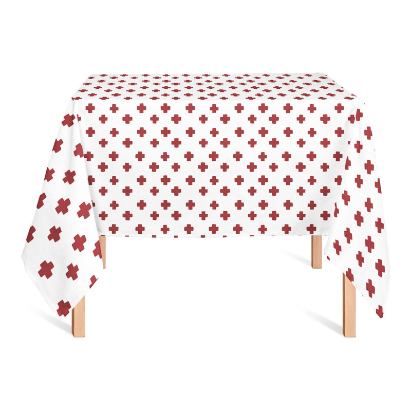 Geometric Square Tablecloth, Red