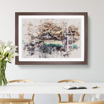 The Burj Al Arab in Dubai Vol.3 Watercolour - Picture Frame Graphic Art