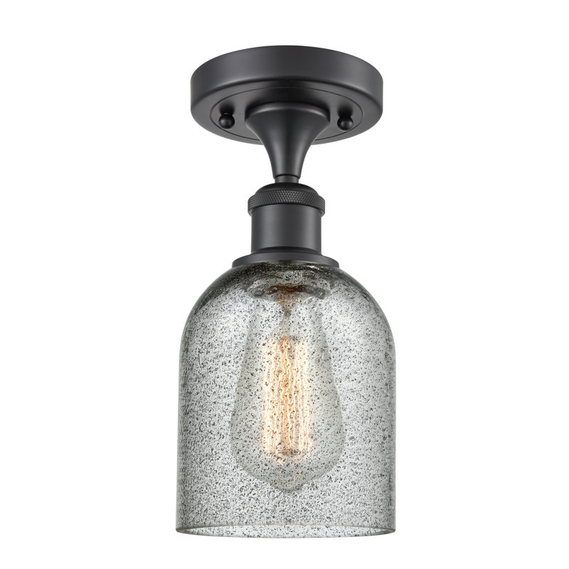 Plafonnier semi-encastré cylindrique simple 1 lumière 5 po Vella, Noir mat, Anthracite, Ampoule non incluse