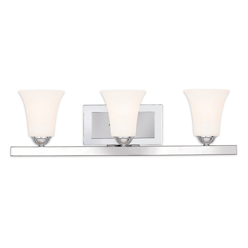 Éclairage de salle de bain à intensité variable 3 lumières Bullis, Chrome poli