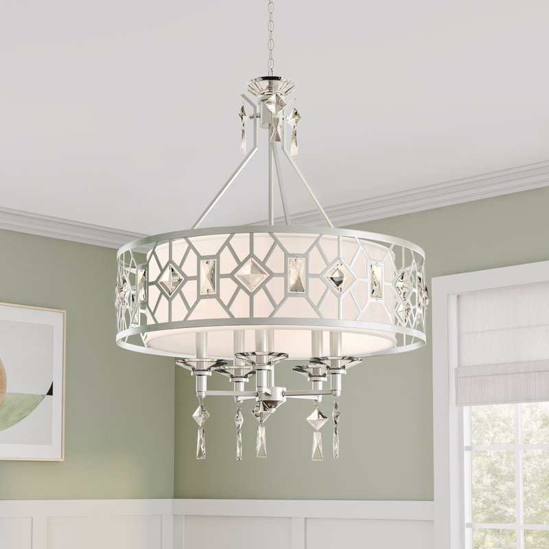 6EAA3DD1165A48A7B5E4D357B7D4F5A6 Lustre cauthen à 5 lumières (cristal)