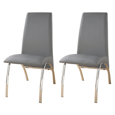 Chaise d'appoint en cuir Alejandre en gris