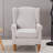 Upholstered Armchair With Solid Wood Side Table-673526748