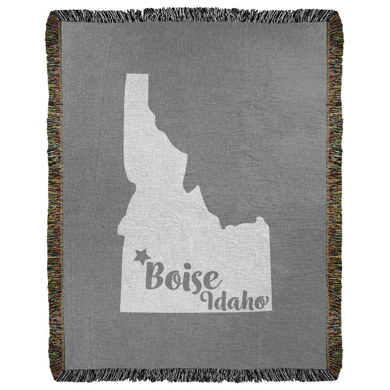 Jeté en coton tissé boise idaho, l 50 po x L 60 po, Gris