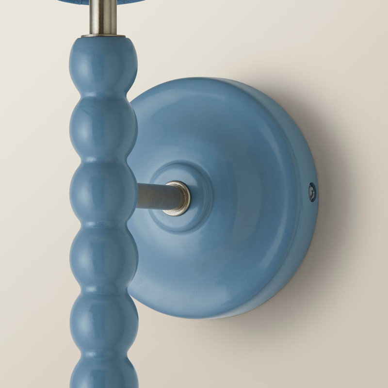 Alderic Manufactured Wood Armed Sconce, Blue, Blue, No