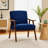 26" Wide Velvet Fabric Mid Century Upholstered Solid Wood Accent Chair-1665470169-1665470171