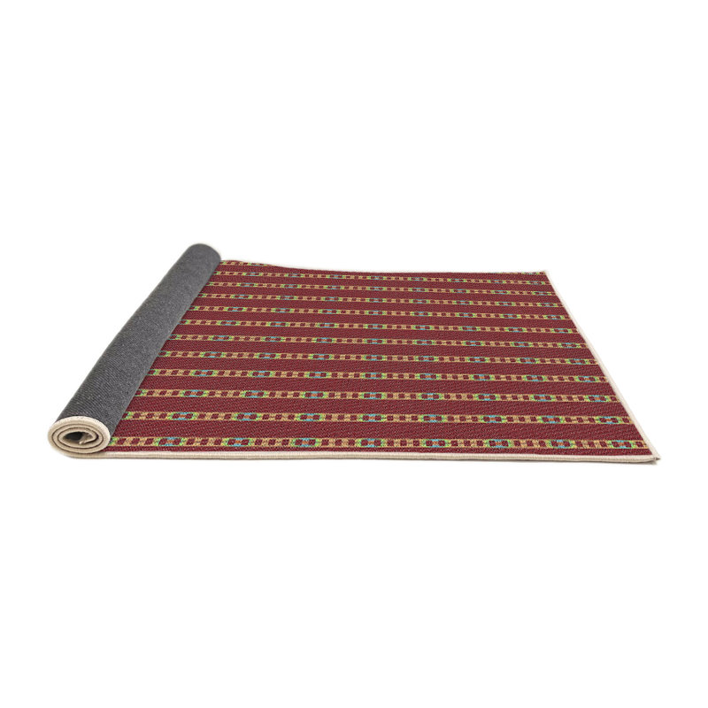 Tapis brun tissé à la machine, Rond 7 pi