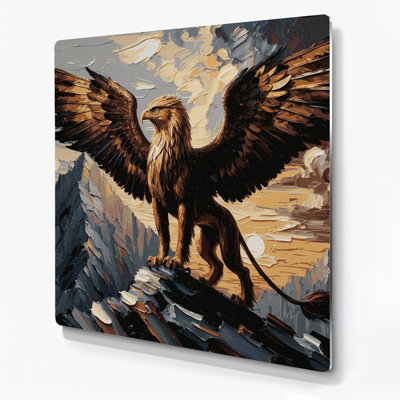 «Sci Fi Griffin» perché sur une montagne, art mural en métal brun