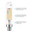 5 Watt (60 Watt Equivalent), T6 LED Dimmable Light Bulb, Soft White E12 candelabra Base-72544133