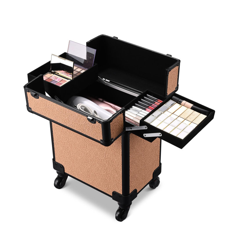 Organisateur de chariot à maquillage Hokku Designs, Corail rococo