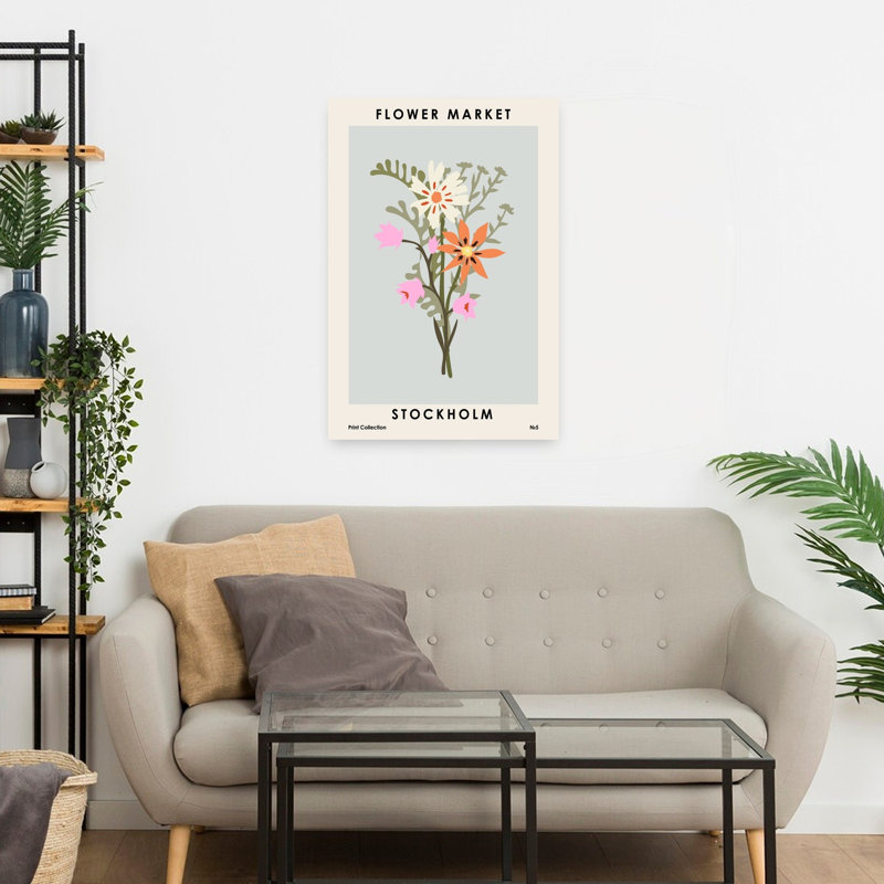 Art contemporain abstrait fleur d'été, H 24 po x l 16 po